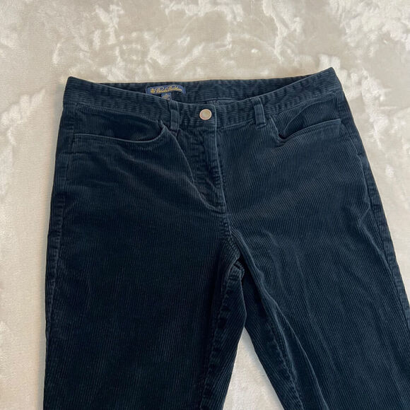 Brooks Brothers Pants Womens 12 Black Corduroy Straight Leg Mid Rise Work Career - Picture 2 of 12